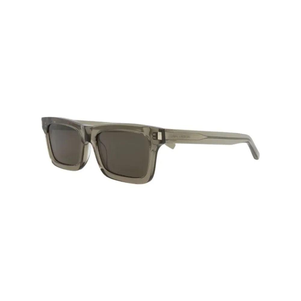 Saint Laurent Square-Frame Recycled Acetate Sunglasses Brown Womens